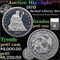 Proof ***Auction Highlight*** 1870 Seated Liberty