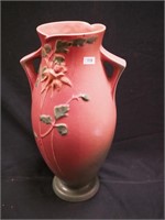 17" Roseville double-handled floor vase, Columbine