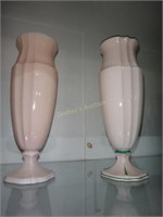 2X$ Vintage Tuscan Ribbed Flesh 13" Vases