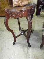 Carved Inlaid Turtle Top Glass Table