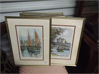 6 Prints By Huebert Clerrise "Scenes Of The French