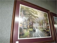 Framed & Glazed Thomas Kincaid Print "Hometown Gre