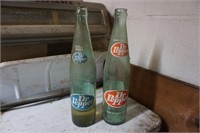 Set of Two Dr Pepper Soda Bottles