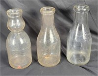 3 Vtg Milk Bottles - Youngstown, Cleveland