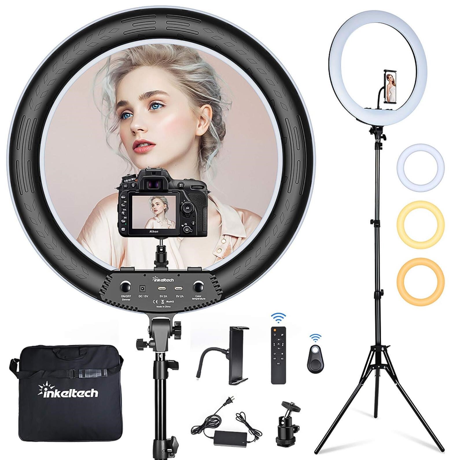 Inkeltech 21inch Ring Light with Tripod and Phone
