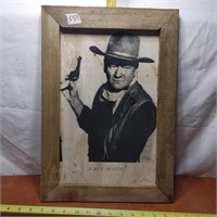 JOHN WAYNE / WOOD FRAME PIC