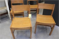 4 Solid Oak Chairs
