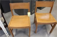 2 Solid Oak Chairs
