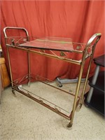 Bar Trolley with Glass inserts - 31.5" L x 12.5" W