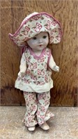 14" early jointed bisque doll