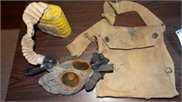 WWI US Gas mask, canister w/instruction booklet &