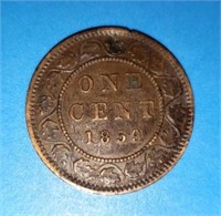 1859 Canada large cent token 165 years old