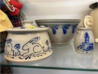 (3) Pieces Eldreth Salt Glazed Pottery