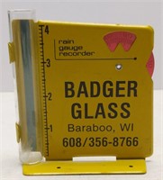 Vintage Badger Glass Advertising Rain Gauge