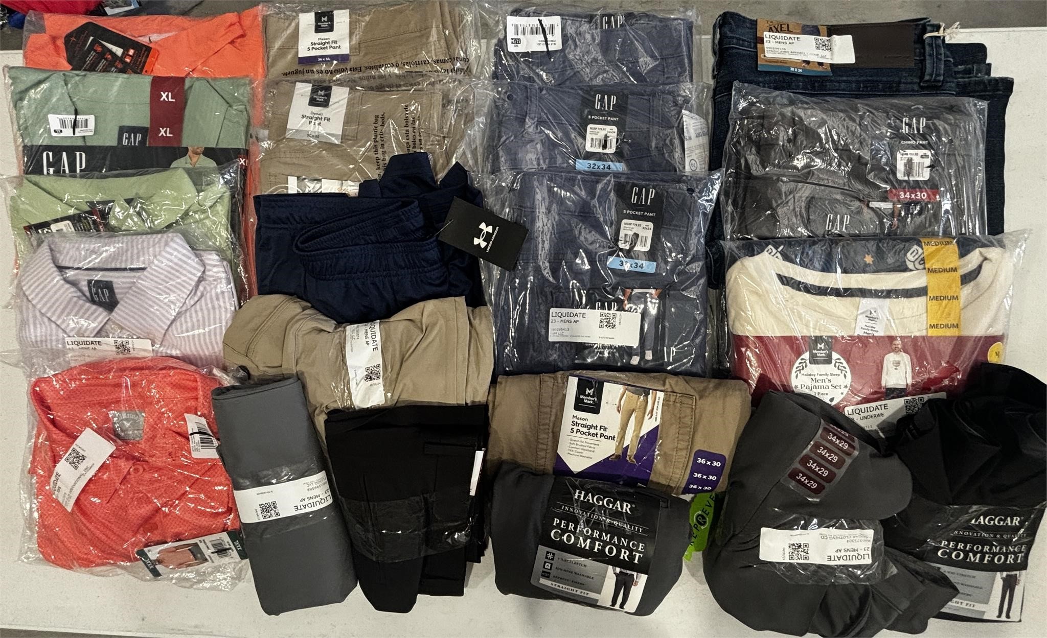 NEW MENS Assorted Sized Pants & Shirts w. Tags