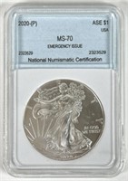 2020 AMERICAN SILVER EAGLE COIN