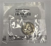 Buffalo Nickel 1937 Genuine