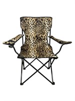Cheetah Print Fuzzy Folding Chair