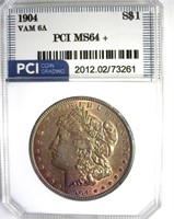 1904 VAM 6A Morgan PCI MS64+ Great Toning