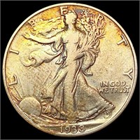 1938-D Walking Liberty Half Dollar LIGHTLY