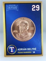 1 oz .999 Copper Adrián Beltré - Texas Rangers