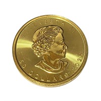 $50 CANADIAN MAPLE 1 OUNCE .999 FINE GOLD COIN