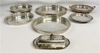 Round trays: Silver plate - 8" to 14" dia. / Butte