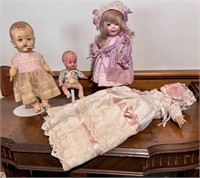 (4) Dolls - (3) are signed - see photos