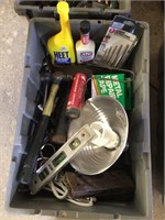 Tote of tools & Garage Items