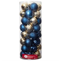 HOLIDAY TIME 50 SHATTER PROOF ORNAMENTS, blue...