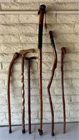 Hand Crafted Canes & 1 Walking Stick 54” Long