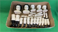 Antique porcelain doll parts