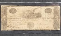 1822 Eagle Bank $2 Obsolete Paper Money Note