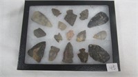 16 Framed Assorted Points and Blades