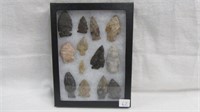 13 Framed Assorted Points and Blades