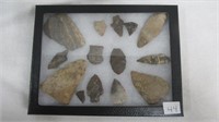 14 Framed Assorted Points and Blades