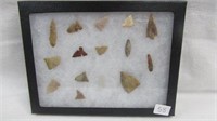 15 Framed  Assorted Points and Blades