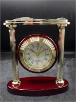 Paul Sebastian Wood Table Top Clock & Pen Set