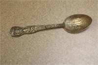 Mining Scene Ornate Sterling Spoon