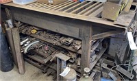 Steel Fab Table w/Casters & Scrap Metal