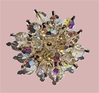 STRIKING VTG AURORA BOREALIS CLUSTER BROOCH