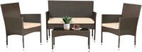 Patio Furniture Set 4 Pieces Outdoor Rattan