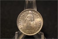 1966 Switzerland 1 Franc Silver Coin