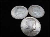 THE KENNEDY HALF DOLLARS, 1 SILVER, 2= 40% SILVER