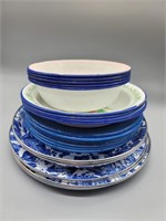 Collection of Enamelware Plates and Bowls