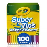 Crayola Washable Super Tips Marker Set, 100 Ct