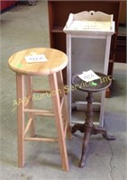 Shelf, stool, and plant stand. Heavy wear and