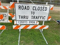QTY OF ROAD CLOSED TO THRU TRAFFIC SAFETY BARRIERS