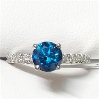 Certified  Blue Diamond(1Ct,I1) 40 Diamonds(0.4Ct,