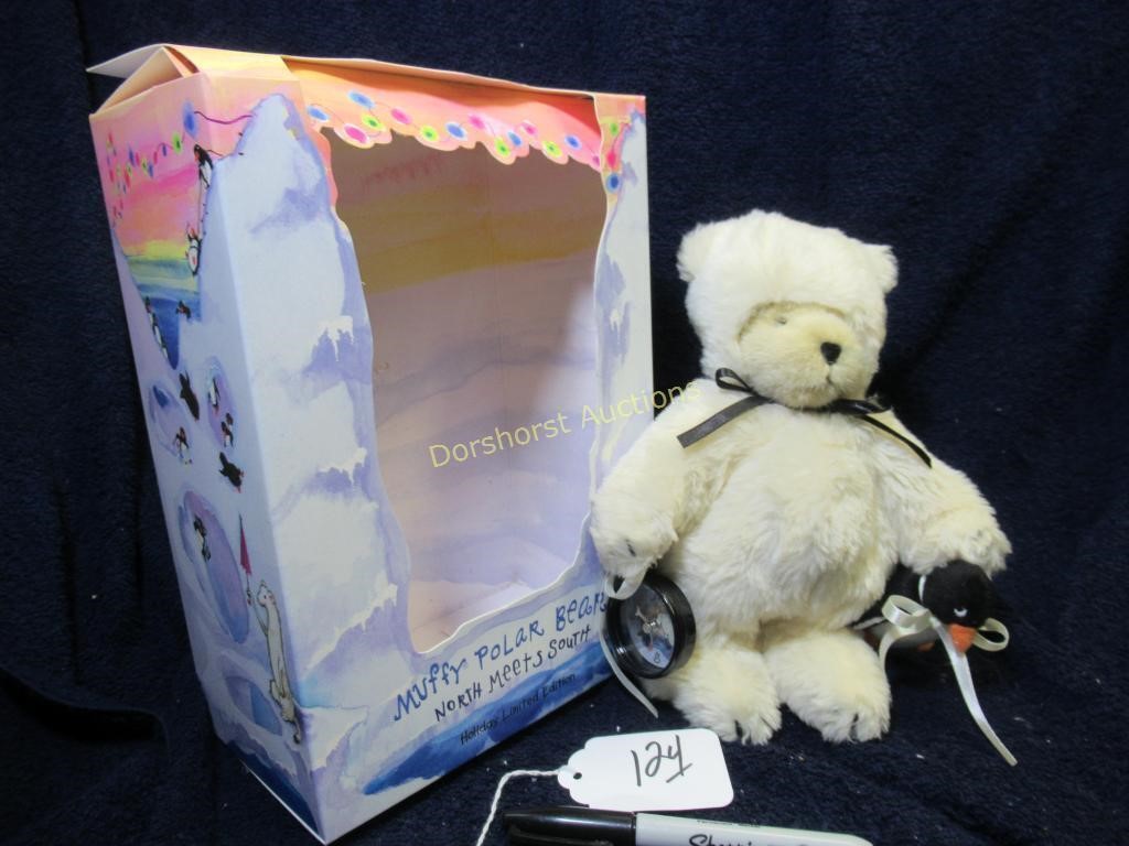 NORTH AMERICAN BEAR - MUFFY POLAR BEAR W/ STAND